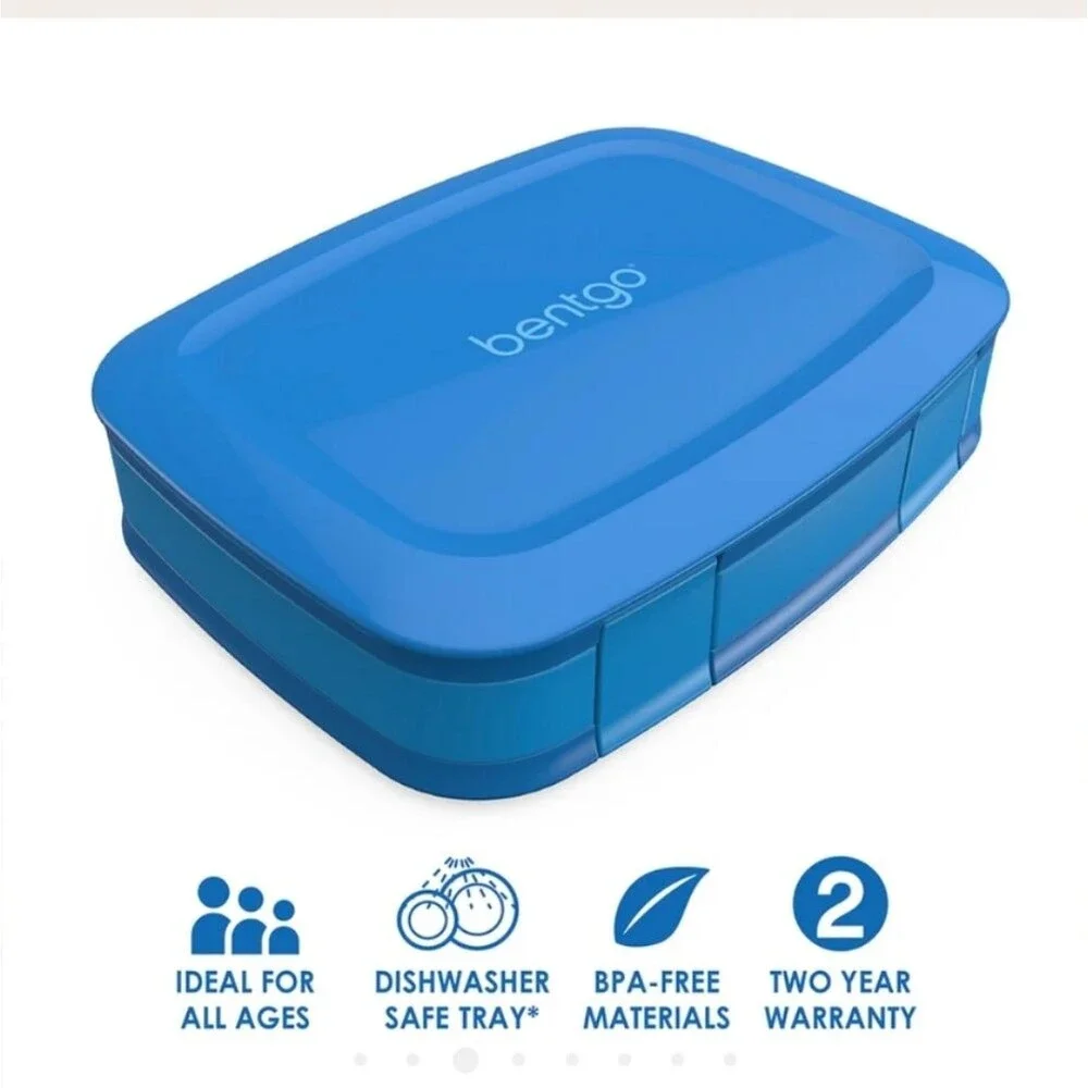 Bentgo Fresh Bento Divided School Lunch Box Set Of 2 Blue Kids Travel